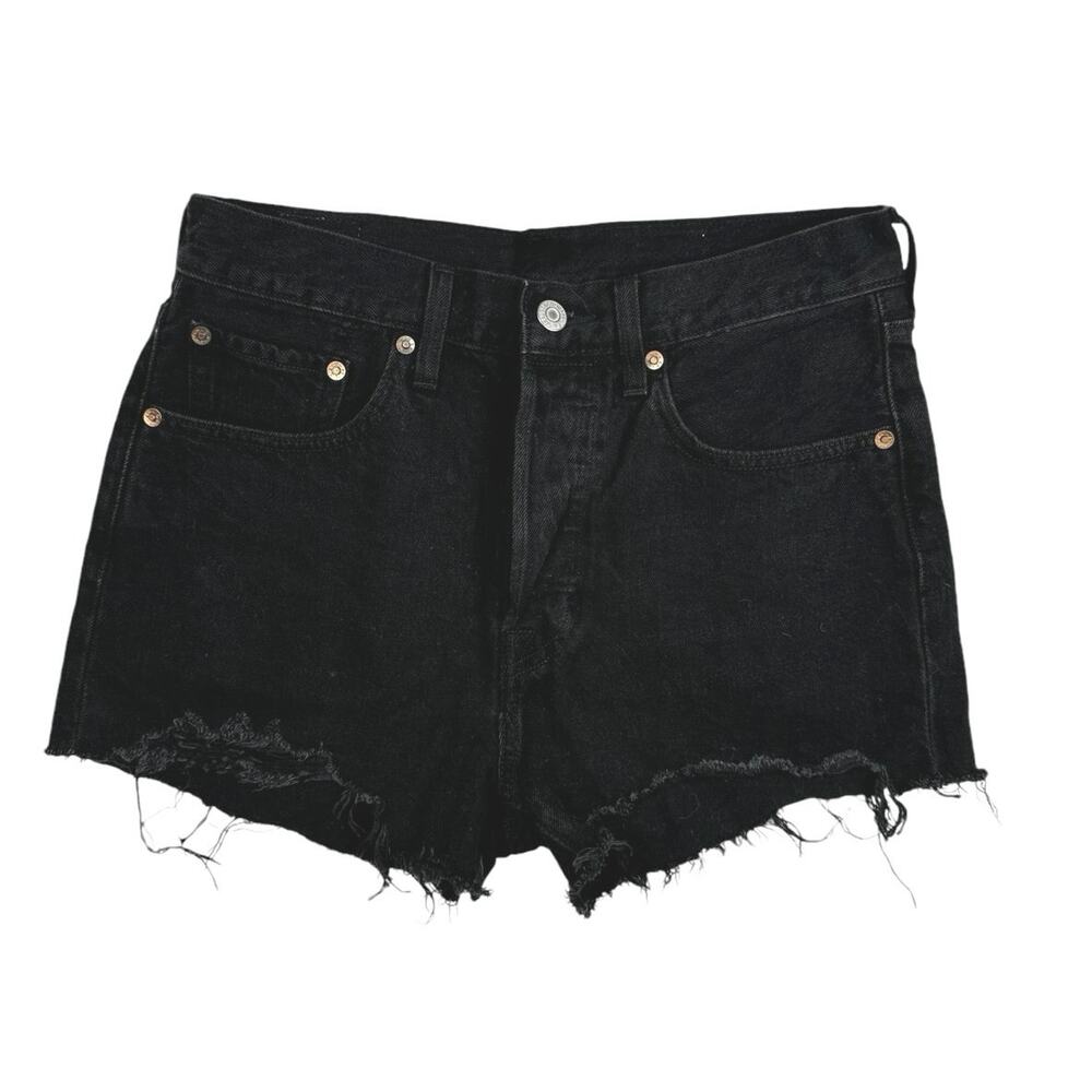 Levi's Black Distressed Jean Shorts